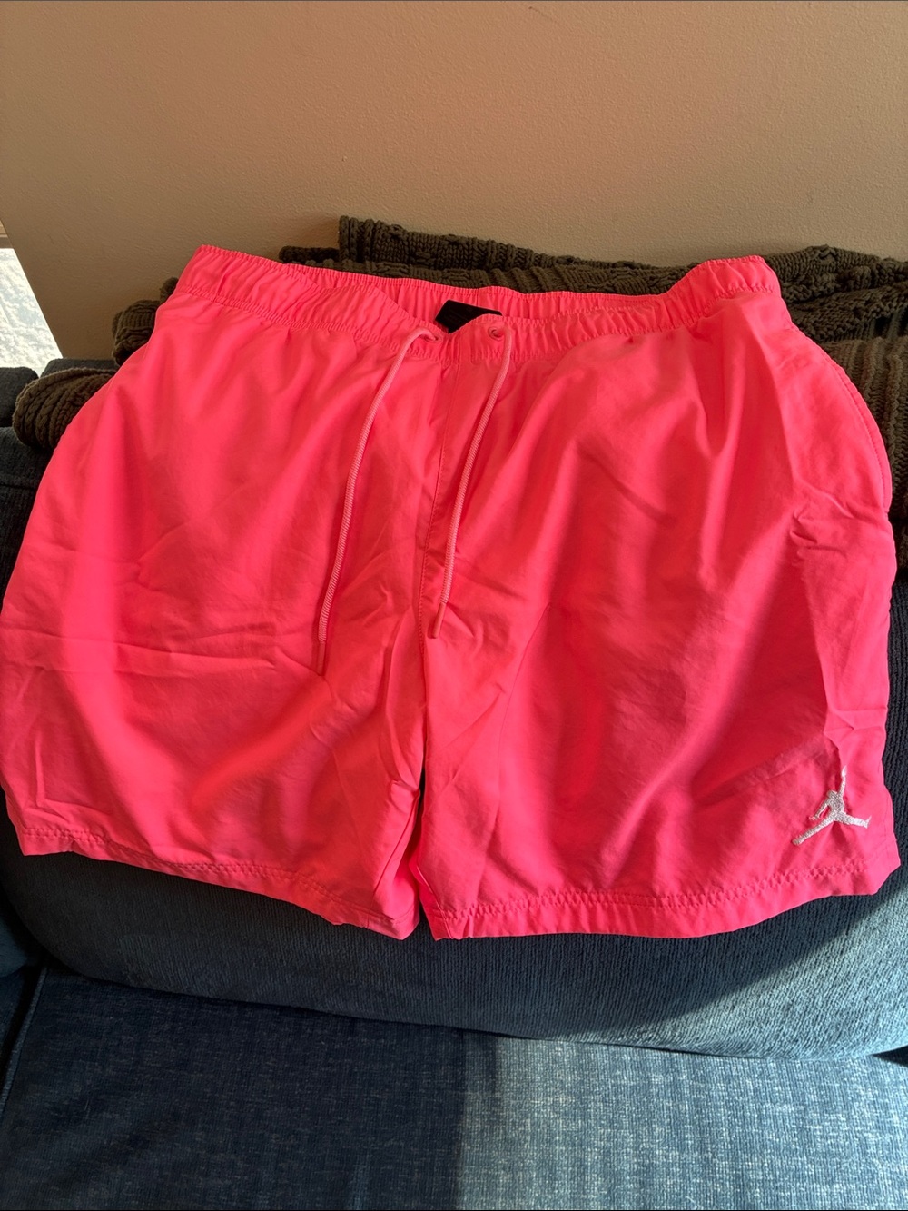 Jordan Neon Pink Men's Athletic Shorts with Drawstring